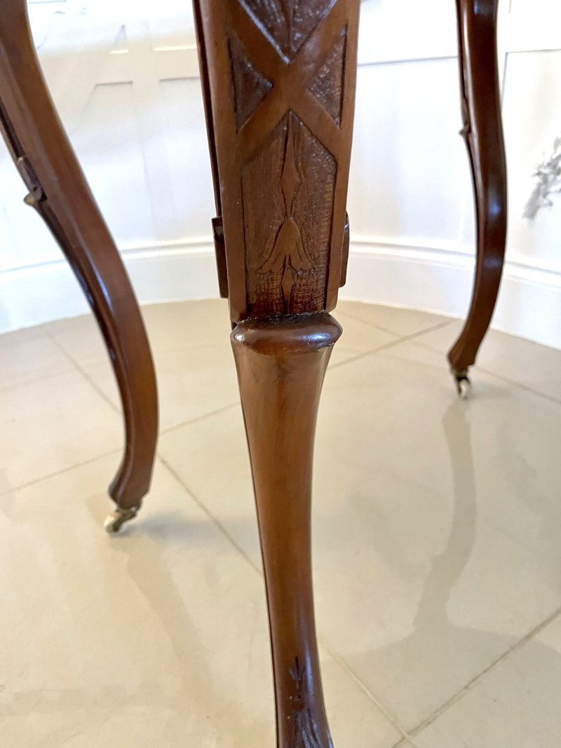 Antique Victorian Quality Freestanding Burr Walnut Centre Table - Image 10